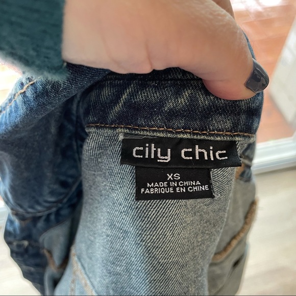 Cropped distressed denim City City jacket size XS - Picture 3 of 4